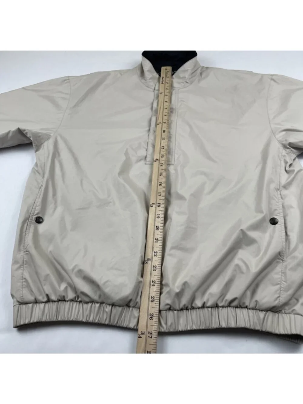 Dryjoys by Footjoy 1/2 Zip Windbreaker Rain Jacket Men’s S Short Sleeve Beige